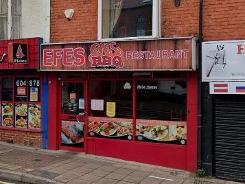 Rated 1: Efes BBQ Restaurant at 29 York Road, Northampton, Nn1 5qh; rated on September 6