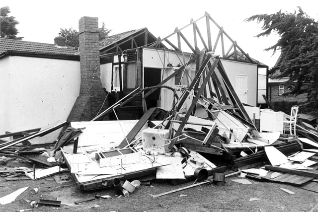 Holiday home in Sea Way, Middleton, after the Great Storm in 1987