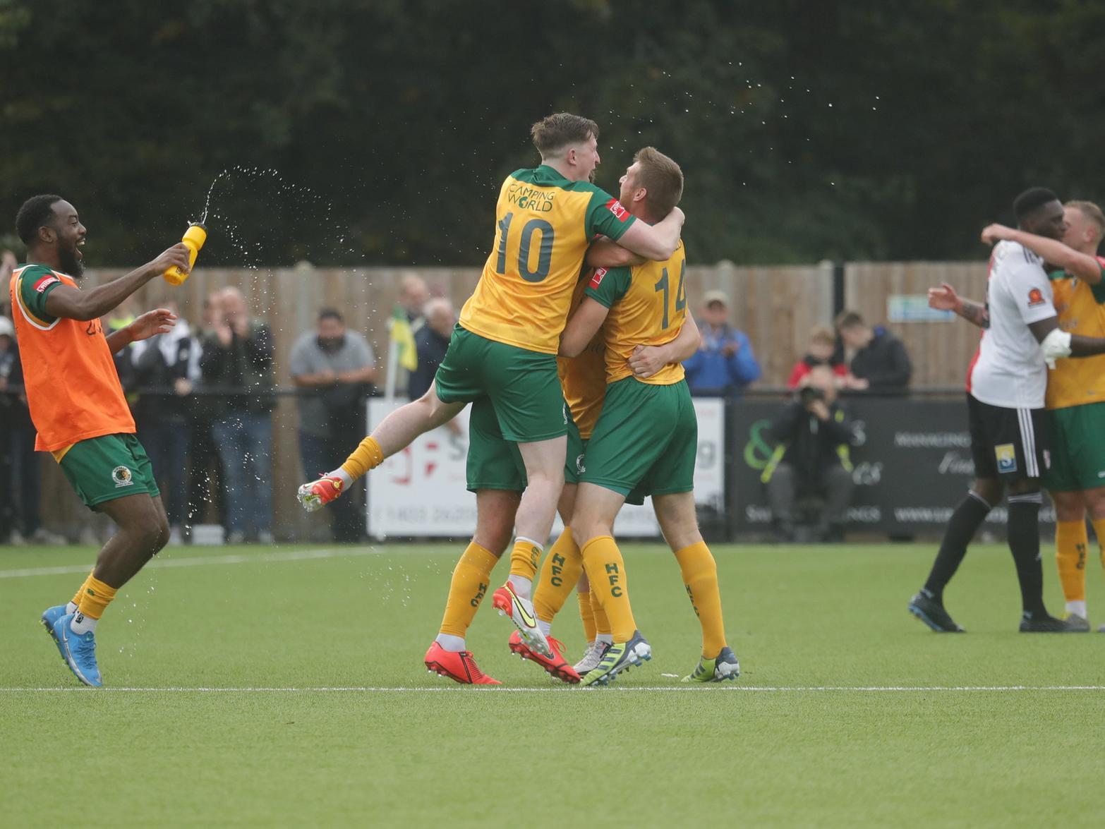 Post-match scenes at the Camping World Community Stadium, where Horsham beat Woking 1-0 to progress to the first round of the FA Cup, in which they will face Carlisle United / Pictures: John Lines - Horsham FC