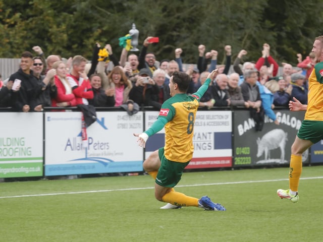 Post-match scenes at the Camping World Community Stadium, where Horsham beat Woking 1-0 to progress to the first round of the FA Cup, in which they will face Carlisle United / Pictures: John Lines - Horsham FC