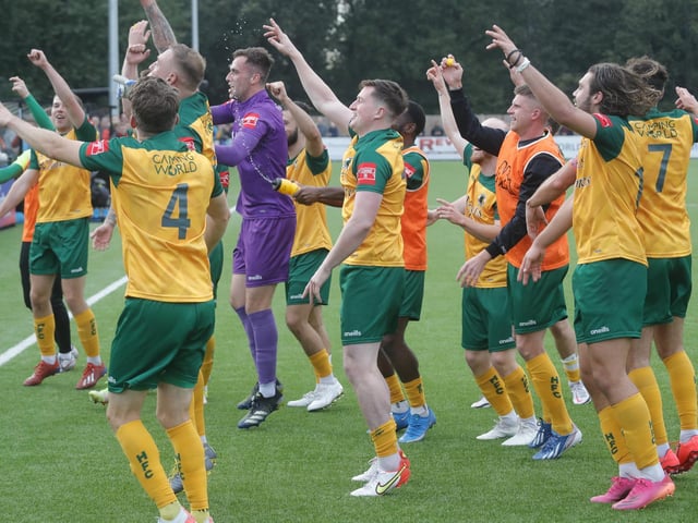 Post-match scenes at the Camping World Community Stadium, where Horsham beat Woking 1-0 to progress to the first round of the FA Cup, in which they will face Carlisle United / Pictures: John Lines - Horsham FC