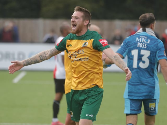 Post-match scenes at the Camping World Community Stadium, where Horsham beat Woking 1-0 to progress to the first round of the FA Cup, in which they will face Carlisle United / Pictures: John Lines - Horsham FC