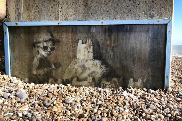 Banksy mural on a St Leonards beach. Photo taken on March 1 2021, almost 11 years after it first appeared there. SUS-210103-142621001