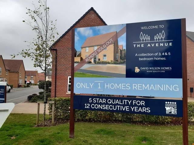 The Barratt and David Wilson Homes development has one house left on the market. The estate has 189 properties in total.