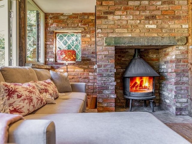 Inside the garden room.