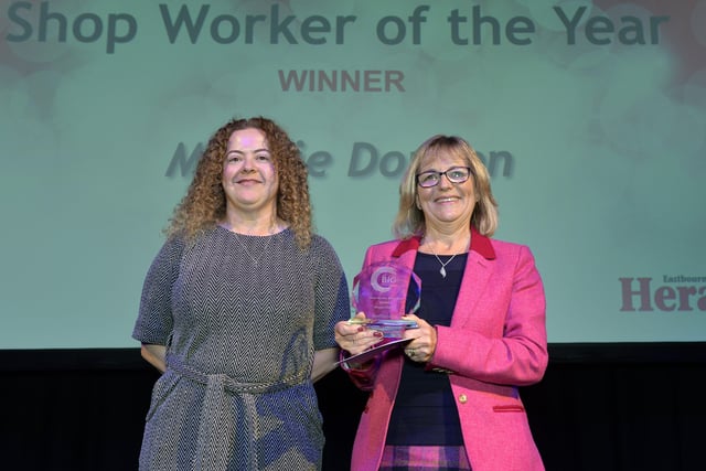 East Sussex Big Thank you Awards 2021. Shop Worker of the Year Maggie Dopson (Pic by Jon Rigby) SUS-211022-120018001
