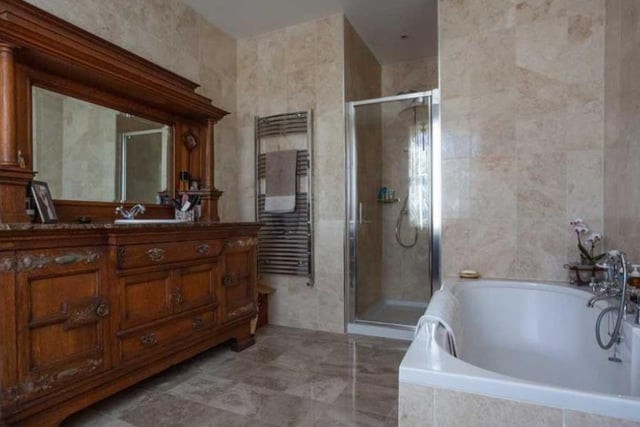 One of eight bathrooms in this massive home.