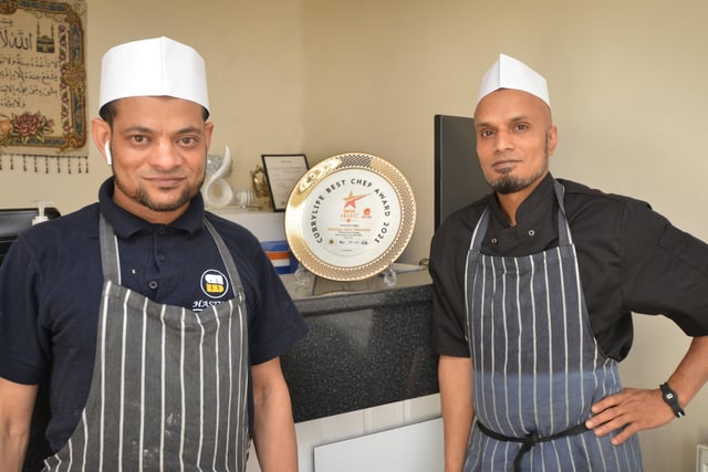 Hastings Spice in St Leonards wins Currylife Best Chef Award 2021, which was presented to Kabir Uddin.

L-R: Belal Hussain and Kabir Uddin. SUS-211022-125700001
