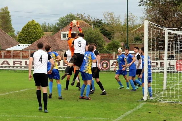 Action and celebrations from Pagham's FA Vase tie with Kent-based Snodland at Nyetimber Lane, which ended with the Lions winning 4-2 on penalties / Pictures: Roger Smith