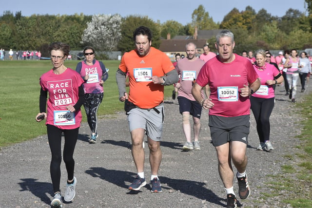 People taking part in the Cancer Research UK Race for Life on Sunday