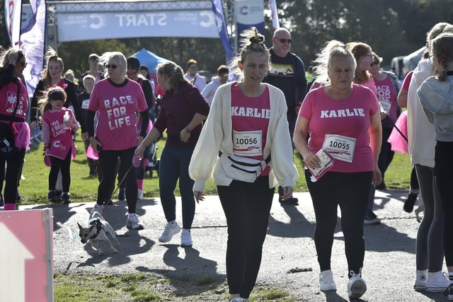 People taking part in the Cancer Research UK Race for Life on Sunday