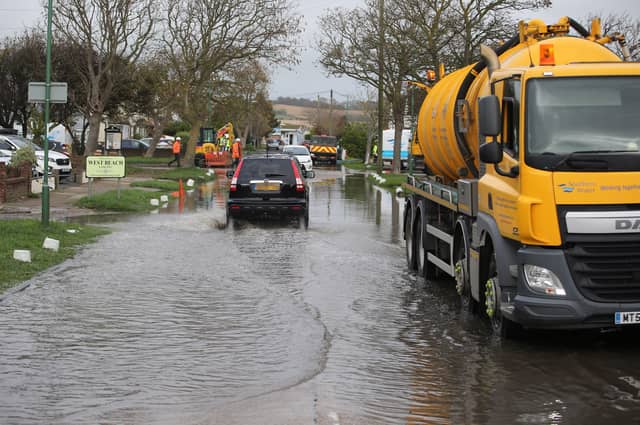 A pumped sewer main carrying wastewater from properties has burst in Orient Road, Lancing, and Southern Water are currently working to fix the problem. Photo by Eddie Mitchell