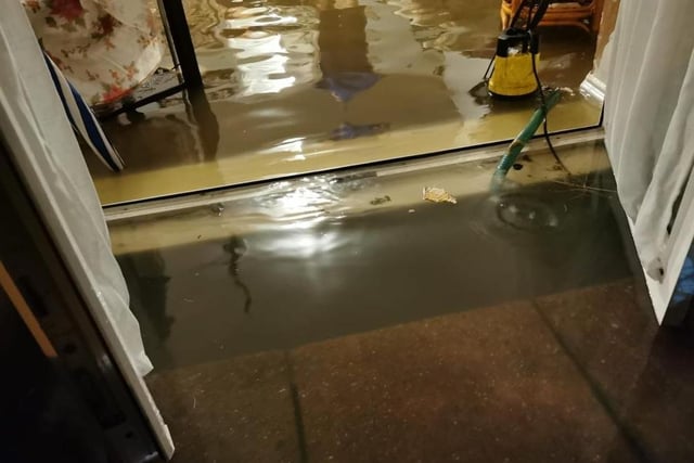 Contaminated flood water reached calf height on the night of Storm Aurore, affecting downstairs flats in South Terrace, Littlehampton