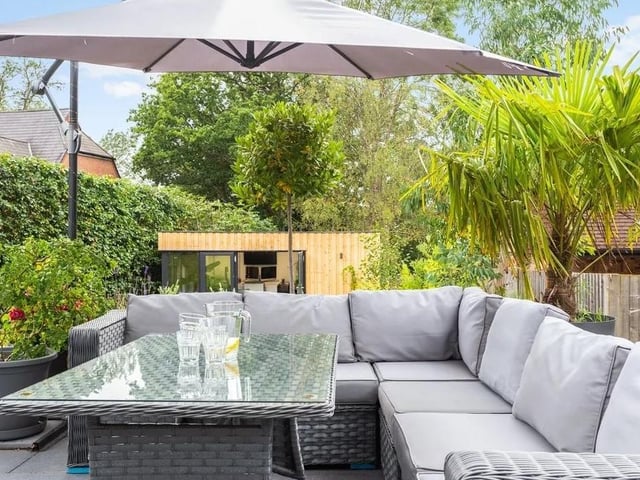 The rear garden is a great place for entertaining in the summer months. Picture: Hamptons - Haywards Heath Sales.