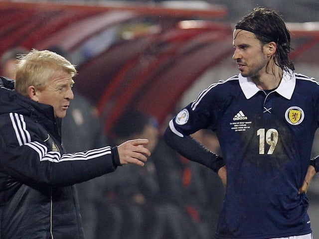 George Boyd wins his first Scotland cap in a 2013 World Cup qualifier in Serbia. (Photo by Srdjan Stevanovic/Getty Images).
