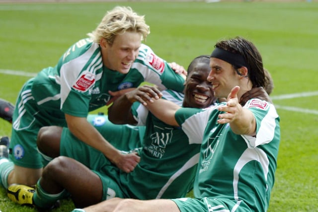 It's difficult to think about George Boyd without also thinking about the other members of the club's fabled 'Holy Trinity', Aaron Mclean and Craig Mackail-Smith. They are altogether here celebrating another Boyd goal.