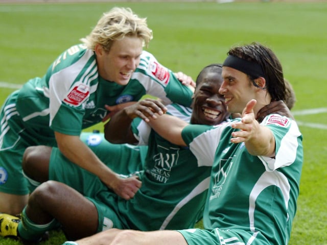 It's difficult to think about George Boyd without also thinking about the other members of the club's fabled 'Holy Trinity', Aaron Mclean and Craig Mackail-Smith. They are altogether here celebrating another Boyd goal.