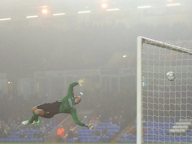 George Boyd's wonder goal flies into the Huddersfield net.