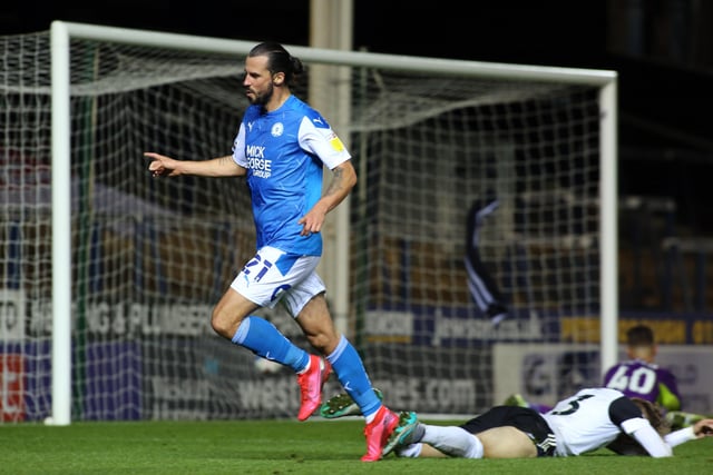 George Boyd's second spell at Posh wasn't great, but he signed off with a goal in a 4-2 Football League Trophy win over Fulham. It was to be his last Posh appearance before he joined Salford City. He's pictured celebrating that farewell goal.