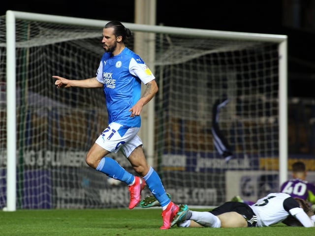 George Boyd's second spell at Posh wasn't great, but he signed off with a goal in a 4-2 Football League Trophy win over Fulham. It was to be his last Posh appearance before he joined Salford City. He's pictured celebrating that farewell goal.