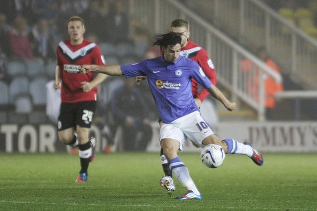 The most famous George Boyd goal for Posh, from close to the halfway line in a 2012 Championship fixture with Huddersfield in 2012.