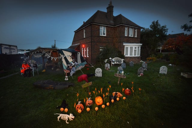 Helloween house in Ponswood Road, St Leonards, that's raising money for the RNLI. SUS-211029-073249001