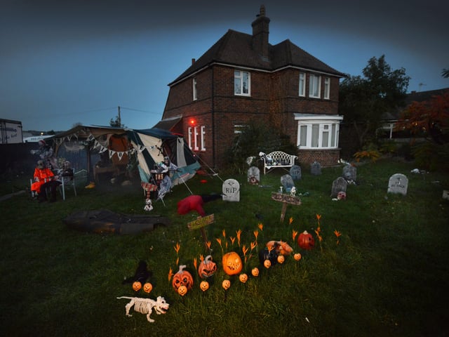 Helloween house in Ponswood Road, St Leonards, that's raising money for the RNLI. SUS-211029-073249001