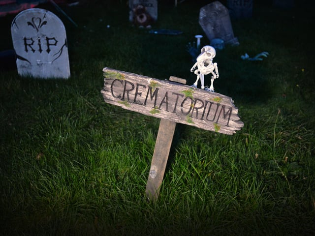 Helloween house in Ponswood Road, St Leonards, that's raising money for the RNLI. SUS-211029-073354001
