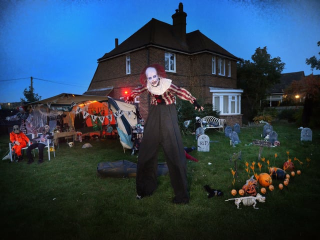 Helloween house in Ponswood Road, St Leonards, that's raising money for the RNLI.Kelton Hawkins is pictured. SUS-211029-073420001