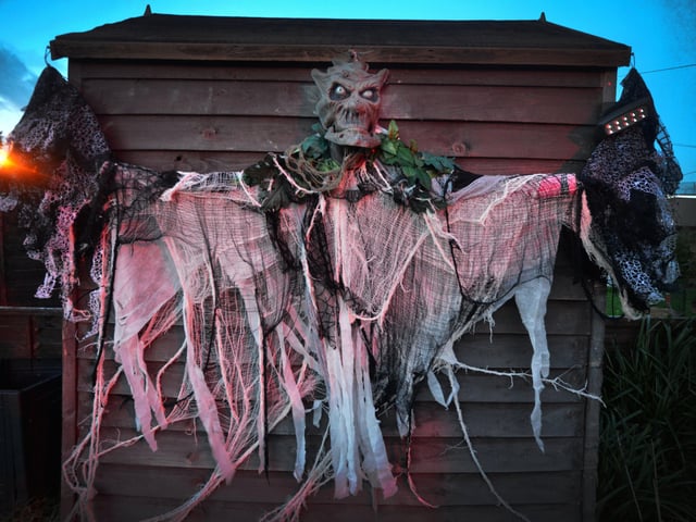 Helloween house in Ponswood Road, St Leonards, that's raising money for the RNLI. SUS-211029-073130001