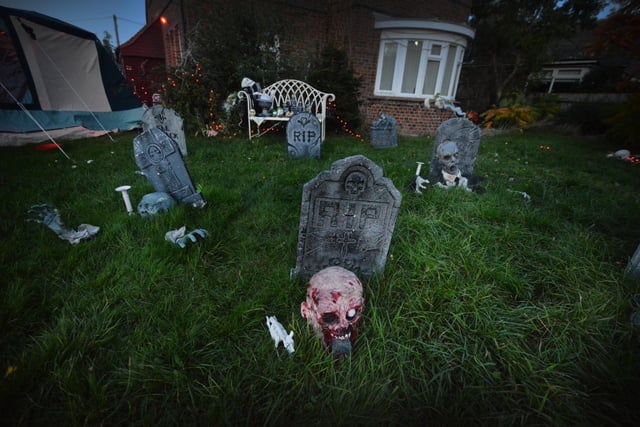 Helloween house in Ponswood Road, St Leonards, that's raising money for the RNLI. SUS-211029-073222001