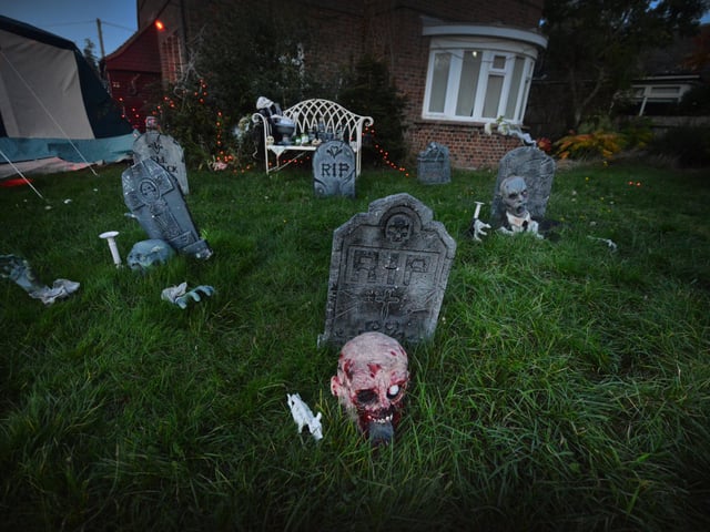 Helloween house in Ponswood Road, St Leonards, that's raising money for the RNLI. SUS-211029-073222001