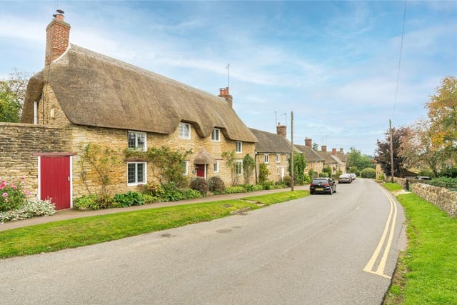 Roadside view of St Patrick's cottage for sale in the village of Aynho near Banbury (Image from Rightmove)