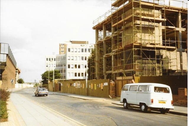 Andy Cole's image shows construction work in City Road,  Peterborough.