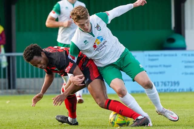 Action from Bognor's 5-0 win over Waltham Abbey at Nyewood Lane / Pictures: Lyn Phillips and Trevor Staff