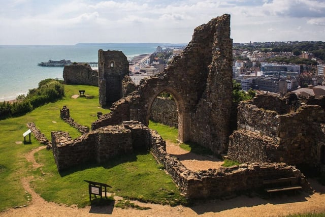 Hastings Castle is said to be haunted by a ghostly drummer and the ghost of a grey lady SUS-211031-152213001
