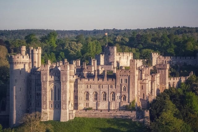 Arundel Castle has many reported ghosts not lease the ghost of a heart-broken woman seen leaping to her death from the highest tower SUS-211031-152244001