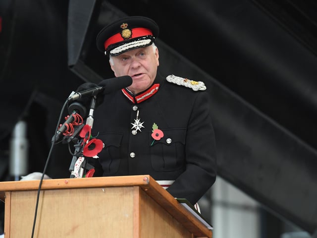 RBL patron Lord-Lieutenant for Lincolnshire, Mr Toby Dennis, officially launching the 2021 Poppy Appeal.