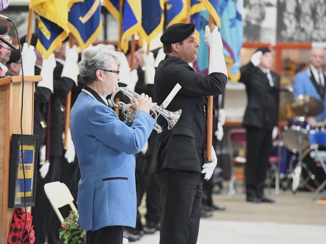 Buglar plays the Last Post and Reveille at the Lincolnshire Royal British Legion Poppy Appeal Launch.