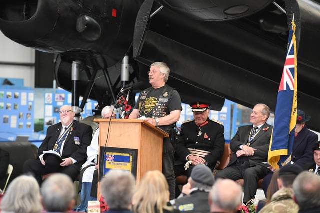 Andy Hill spoke on behalf of the East Midlands Royal British Legion Riders.