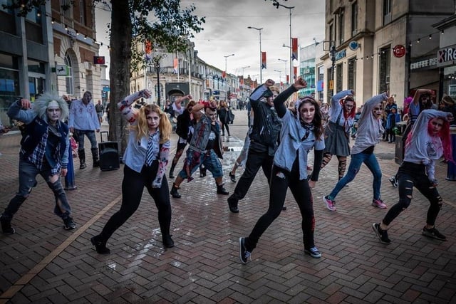 Zombie Flash Mob 2021 by Cherry Dance. Photo by Rob Shearing. SUS-210111-112928001