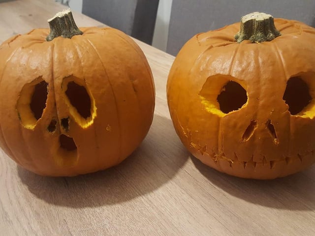 Kim Loops sent through this duo, I'm with the one on the left, the other pumpkin is terrifying