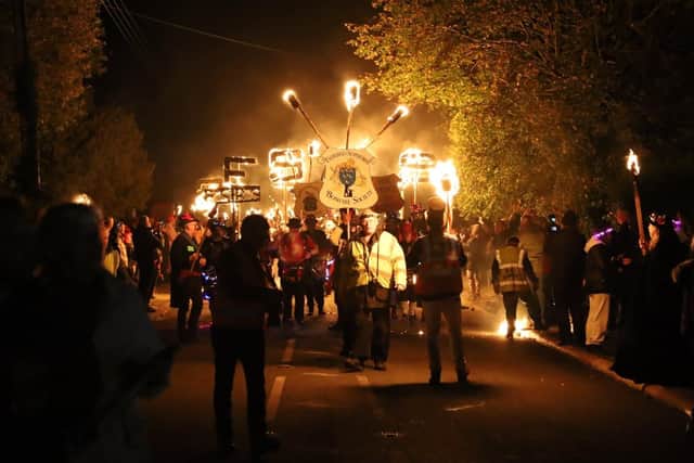 Ewhurst and Staplecross Bonfire on Oct 30 2021. Photo by Andrew Clifton SUS-210111-075154001