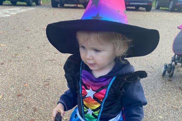 22-month-old Ella enjoys her first time trick or treating. Photo sent by Siobhan Forrestal.