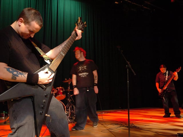 Battle of the Bands 2008 at the Voyager school. . Glokk band on stage