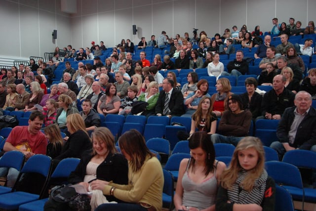 The audience at the Battle of the Bands 2008 at the Voyager school.