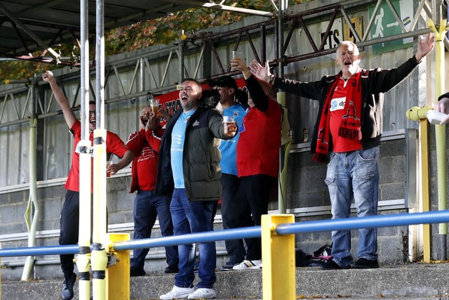 Fans at Eastbourne Borough's 2-1 loss at St Albans / Pictures: Lydia and Nick Redman