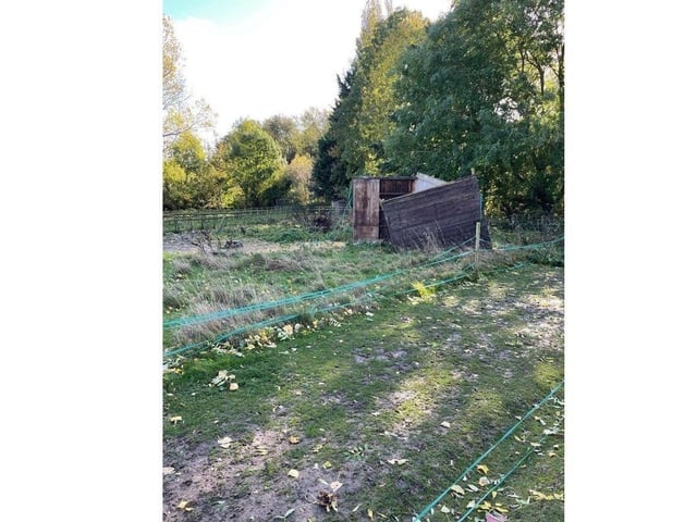 Damage done at Sacrewell Farm.