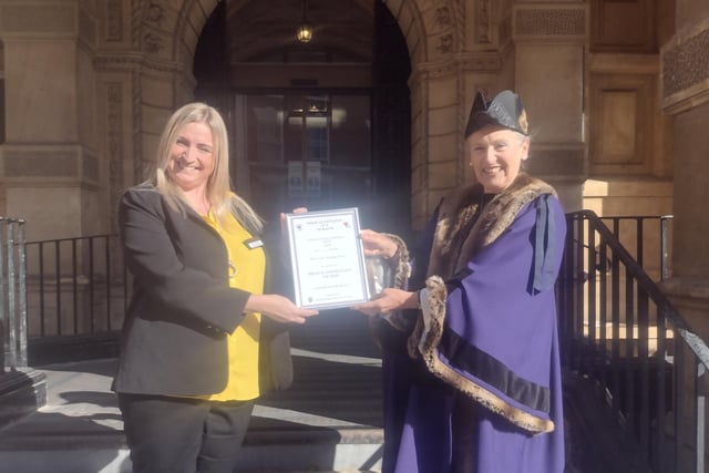 Eversleigh Nursing Home was presented with a Leamington in Bloom award certificate by Leamington Mayor Cllr Susan Rasmussen.