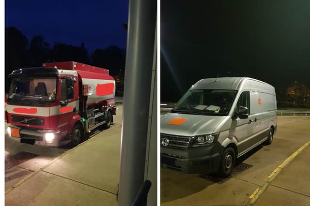 At 9.30pm on Wednesday, November 3 Sussex Roads Police shared this picture and wrote: "A busy shift for The Commercial Vehicle unit today. Assiting with a HGV v Bridge strike on the A23. Then a evening of stopping Dangerous goods vehicles making sure they comply with the law. #CF566 #CVU #Handcross" SUS-210411-110106001